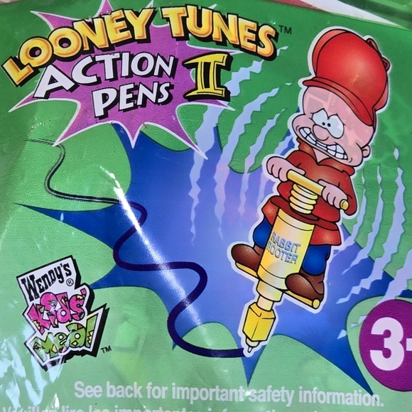 NIP Wendy's Kids Meal Toy Looney Tunes Action Pens II Elmer Fudd New In Package - Picture 2 of 3